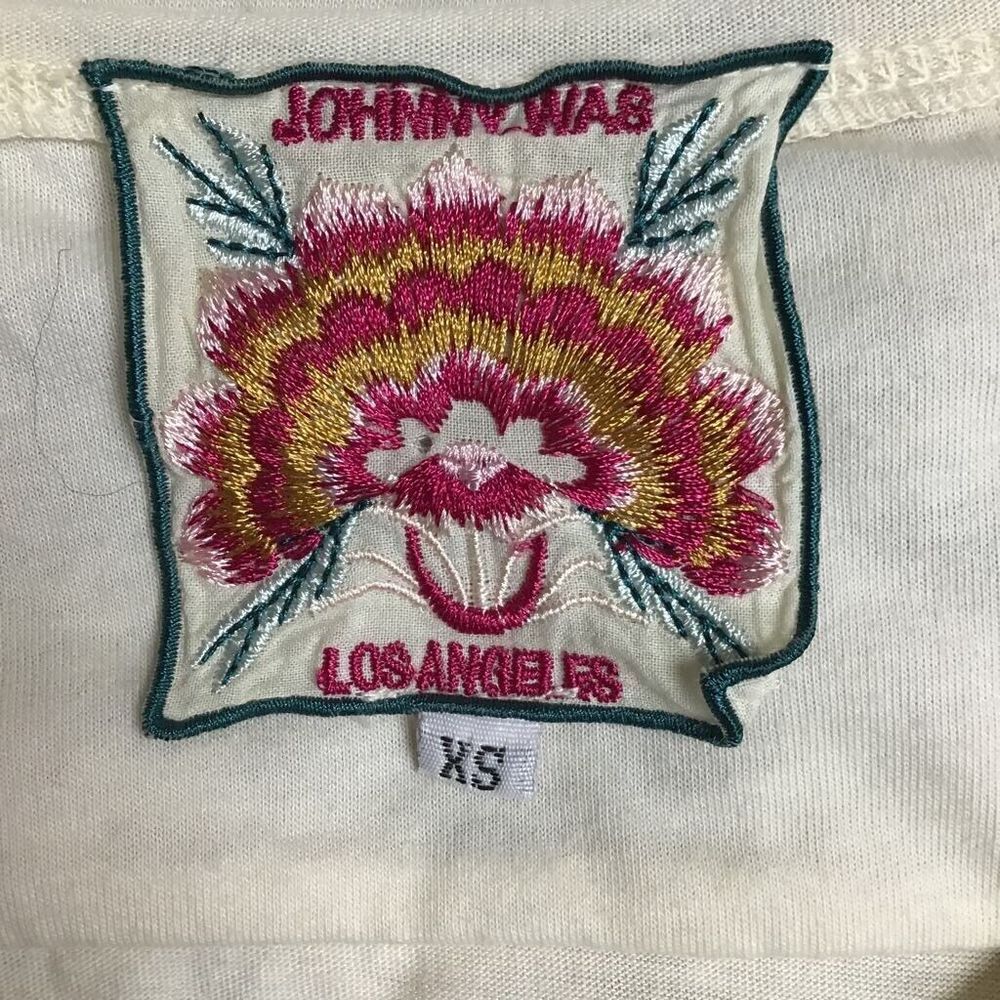 Johnny Was Womens Claude Blouse Beige‎ Floral Embroidered 3/4 Sleeve High Low XS - Picture 5 of 7
